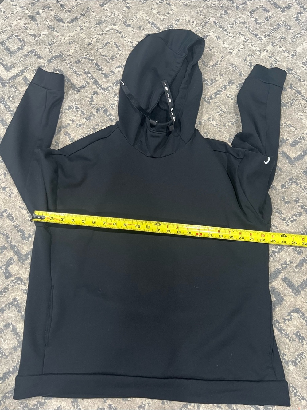Women’s Nike Therma All Time Ribbon Draw Cord Pullover Hoodie Black Large - Picture 6 of 9